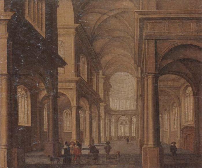 Jan Van Vucht The interior of a reformed church,with a beggar soliciting alms from an elegant company Norge oil painting art